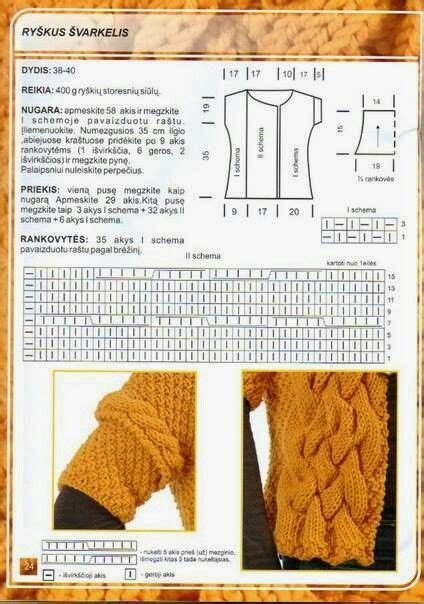 vaikiško megztinio mezgimo schema su simboliais