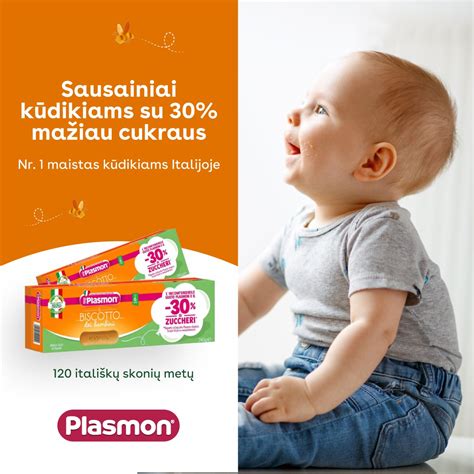 Nuotrauka su naminiais sausainiais kūdikiams.