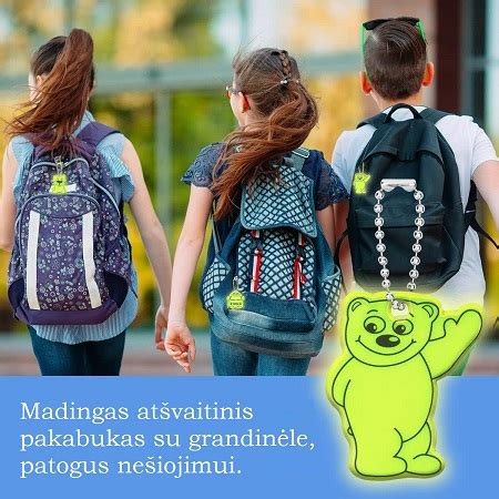 Atšvaitai ant vaikų drabužių ir kuprinių