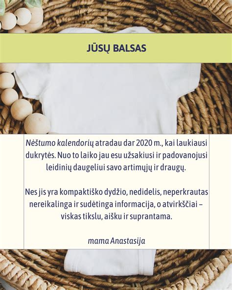 nėštumo kalendorius su rekomendacijomis