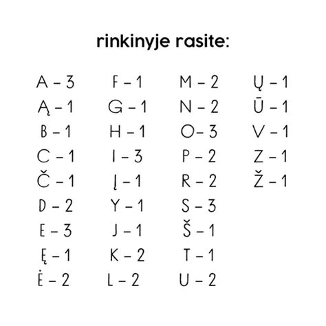 Lietuviškų raidžių pavyzdžiai