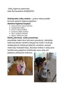 higienos reikalavimai darželiuose