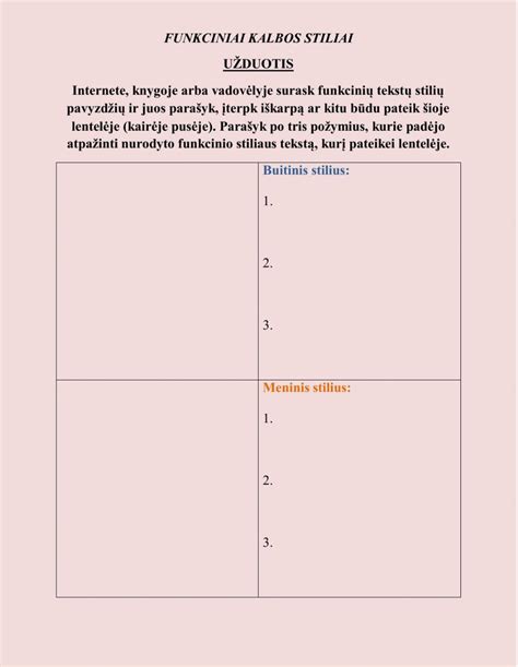 auklevimo stiliai schemoje
