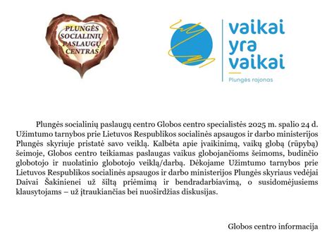 Globos centro veiklos schema