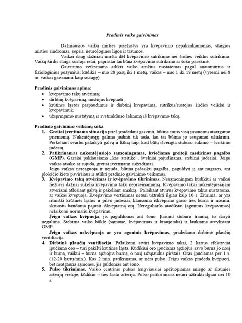 Schematinis vaizdas, kaip gali atrodyti vaiko gaivinimas