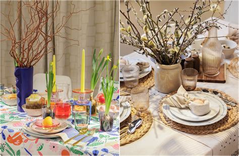 Velykinio stalo dekoras su žolės imitacija ir zuikučiais