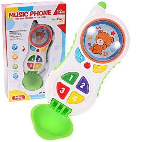 Vaikiškas muzikinis telefonas su ryškiomis spalvomis