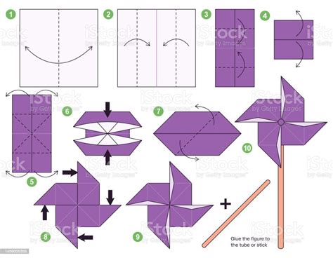 Origami laivo sulankstymo schema