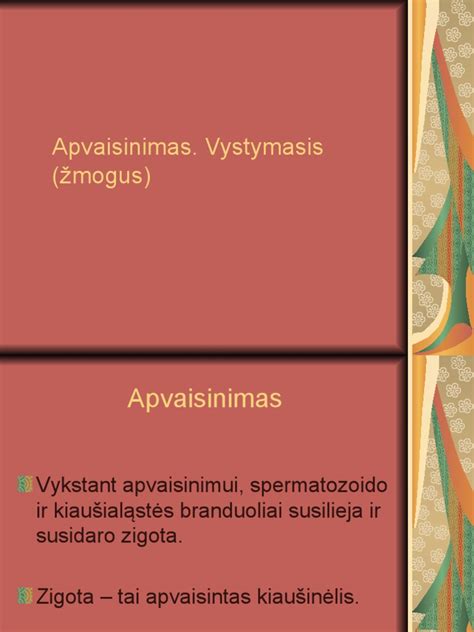 Apvaisinimas ir zigotos formavimasis