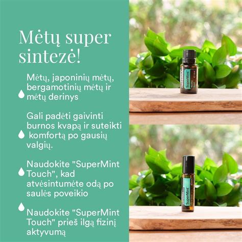 Saugaus eterinių aliejų naudojimo lentelė