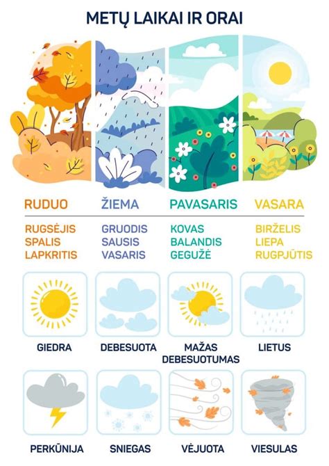 Metų laikų schema su papildomais elementais