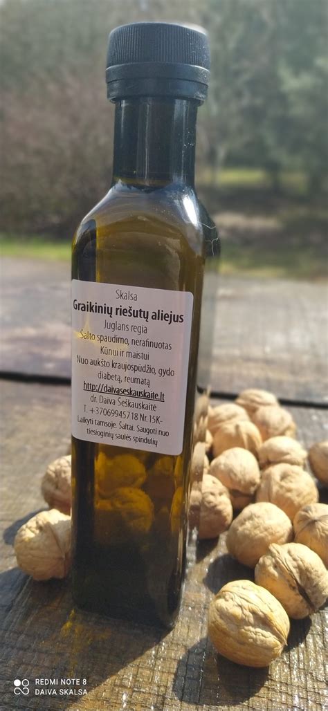 Graikinių riešutų aliejaus gamyba