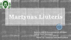 Vartburgo pilis - Martyno Liuterio prieglobstis