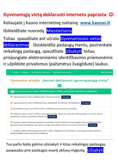 Svarbaus gyvenamosios vietos deklaravimo paaiškinimas