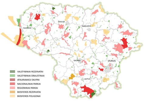 Lietuvos saugomų teritorijų žemėlapis