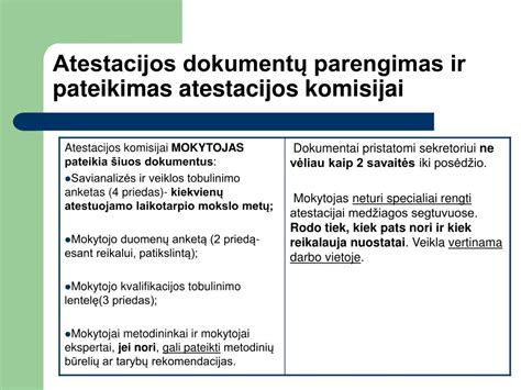 Mokytojo atestacijos etapas
