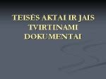 Teisės aktai ir dokumentai