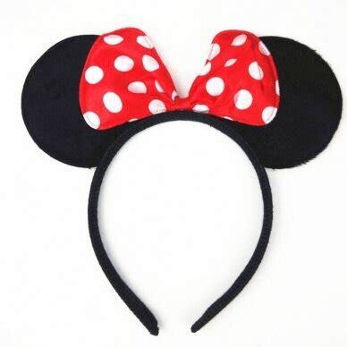 Minnie Mouse galvos lankelis su kaspinėliu ir ausytėmis