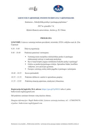 schema su seminaro programa ir laiku