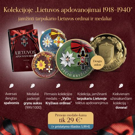 Medalių kolekcija ir apdovanojimai
