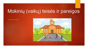 Schema: Teisės ir pareigos tikrinant mokinių daiktus