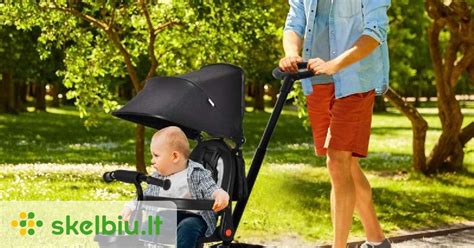 Vaikiškas triratukas su rankena ir stogeliu