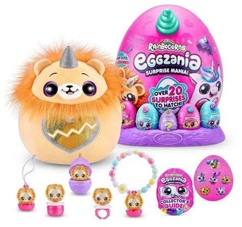 Įvairūs Rainbocorns žaislai ir jų kiaušiniai