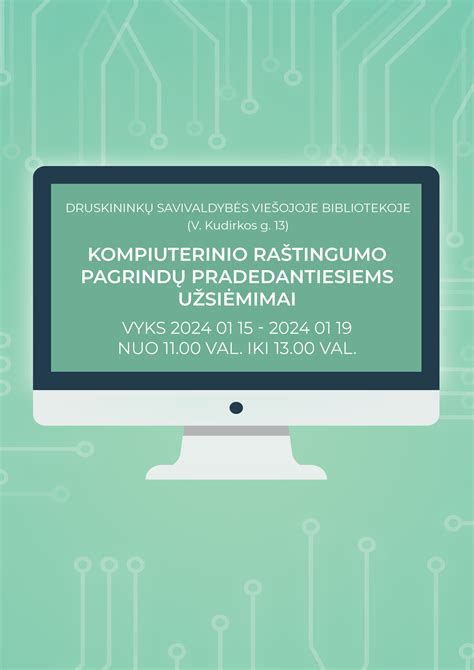 Schema: Kompiuterinio raštingumo mokymų struktūra