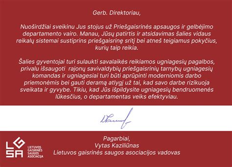 Simbolinis sveikinimas vadovui