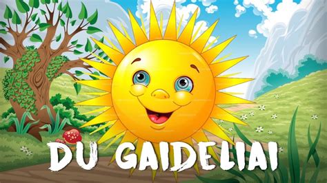 Vaizdinis vaikiškos dainelės „Du gaideliai“ personažų atvaizdavimas.