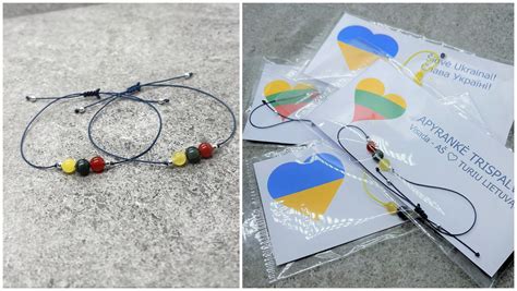 Draugystės apyrankės su Ukrainos vėliavos spalvomis