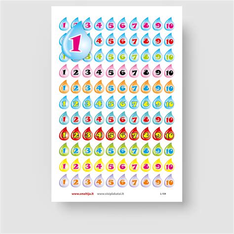 Įvairūs lipdukai su raidėmis ir skaičiais