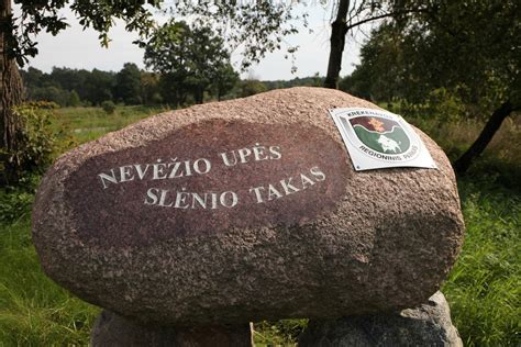 Česlovo Milošo portretas, prie jo - Nevėžio slėnio nuotrauka