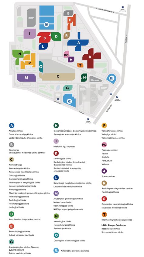 Žemėlapis su vaikų neurologijos paslaugas teikiančių klinikų lokacijomis Vilniuje