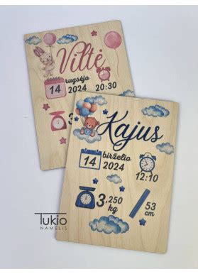 Vaiko gimimo metrikas su vardu, ūgiu ir svoriu