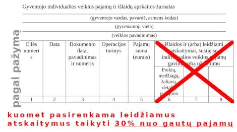 Infografika apie mokesčių pajamas pagal veiklos rūšis