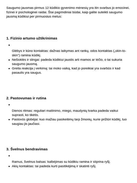 Kūdikio saugumo jausmas