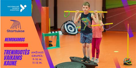 Vaikai dalyvauja sporto užsiėmimuose