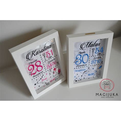 Personalizuotas rėmelis su gimimo metrikais