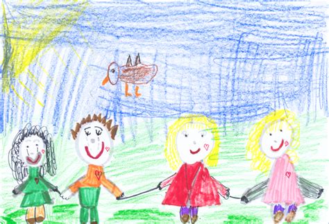 Vaikai piešia piešinius lauke