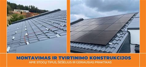 Saulės elektrinės montavimo pavyzdys