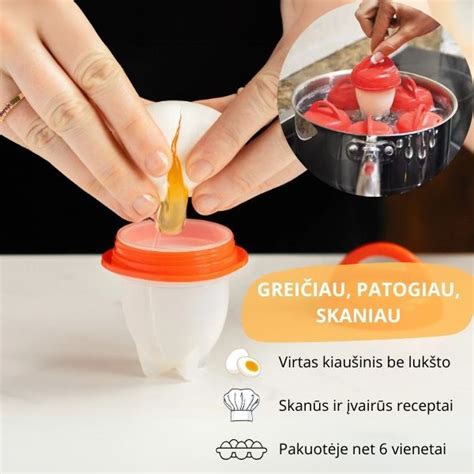 infografika su skirtingais virtų kiaušinių virimo laikais