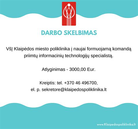 Pavyzdys: Psichologo darbo skelbimas