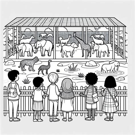 vaikai susipažįsta su gyvūnais zoologijos sode