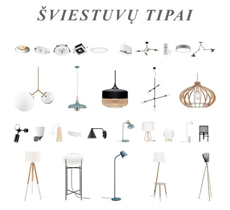 Įvairūs Globo šviestuvų tipai