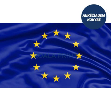 Europos Sąjungos vėliava ir demografinės senėjimo grafikas