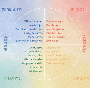 Schema, kaip skirtingi temperamentai gali sąveikauti.