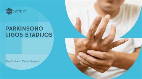 Parkinsono ligos simptomų schematinis vaizdavimas