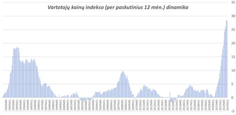vartotojų kainų indekso dinamika