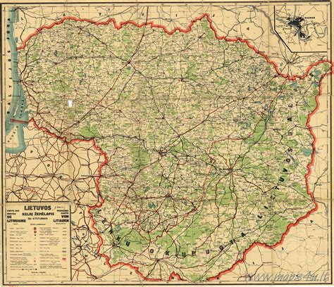 Senovinis Lietuvos žemėlapis su Viduklės pavieto pažymėjimu